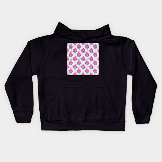 Strawberry cupcakes Kids Hoodie by nasia9toska